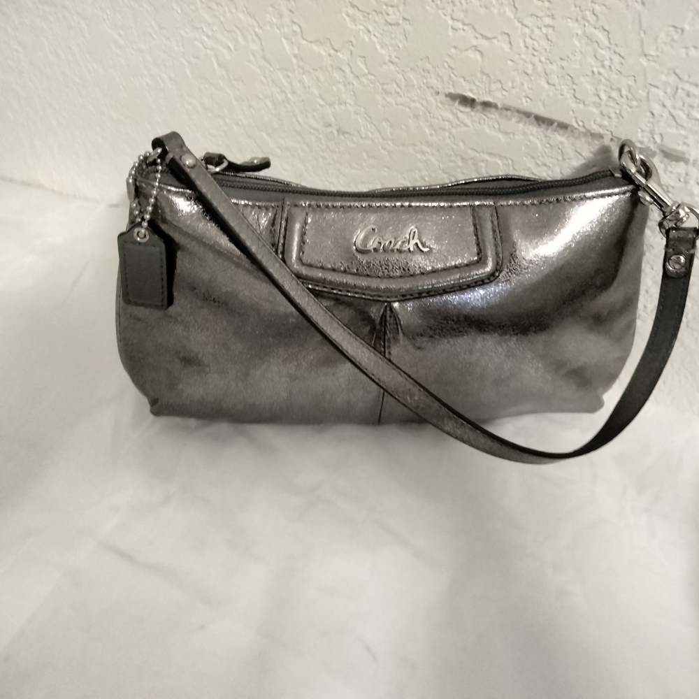 Coach Ashley Wristlet  Leather metallic bag